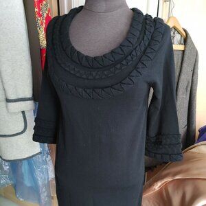 Stunning Diane von Furstenberg Sweater Dress Dune Tunic Wool Black Bell Sleeve S